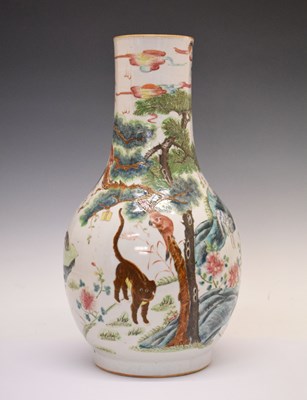 Lot 468 - Chinese Canton Famille Verte porcelain vase