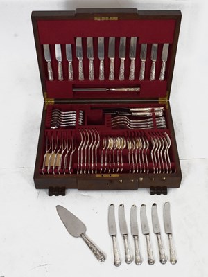 Lot 706 - Elkington silver plated canteen of King's pattern cutlery