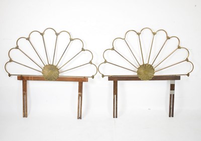 Lot 704 - Pair of Art Deco headboards of fan or peacock design