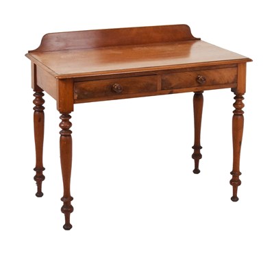 Lot 693 - Victorian mahogany writing table fitted two frieze drawers, on turned supports