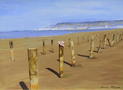 Lot 746 - Irene Mason - Acrylic on board - Weston super Mare beach
