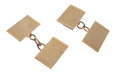 Lot 94 - Pair of George V 9ct gold cufflinks