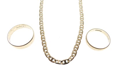 Lot 60 - Yellow metal (375) necklace