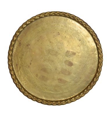 Lot 525 - Large Middle Eastern brass tray