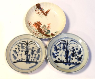 Lot 368 - Pair of Chinese provincial blue and white dishes