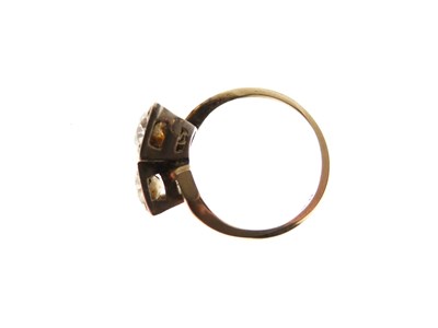 Lot 275 - Two-stone diamond crossover ring