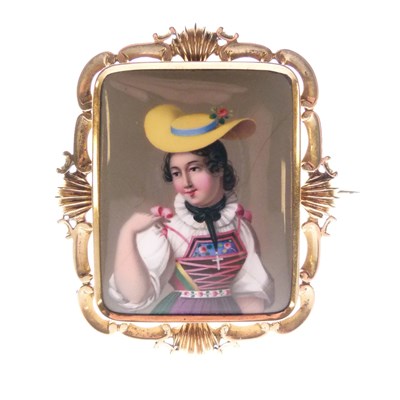 Lot 299 - Swiss enamel brooch