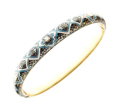Lot 319 - Carlo Giuliano enamelled hinged bangle
