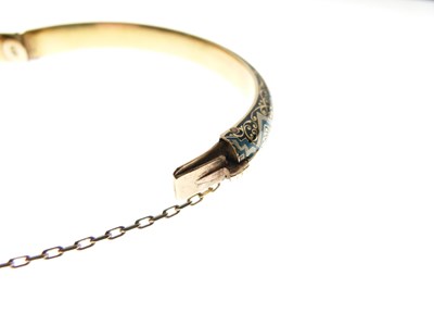 Lot 319 - Carlo Giuliano enamelled hinged bangle