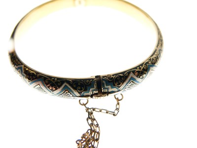 Lot 319 - Carlo Giuliano enamelled hinged bangle