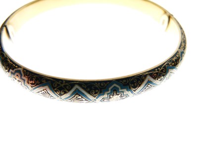 Lot 319 - Carlo Giuliano enamelled hinged bangle