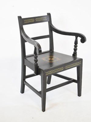 Lot 732 - 19th Century painted open armchair