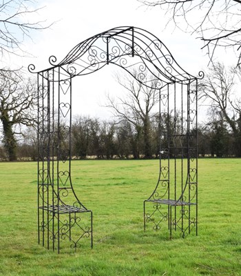 Lot 220 - Arch-shaped sectional wrought iron rose arbour