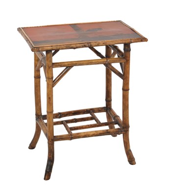 Lot 727 - Bamboo occasional table with painted top
