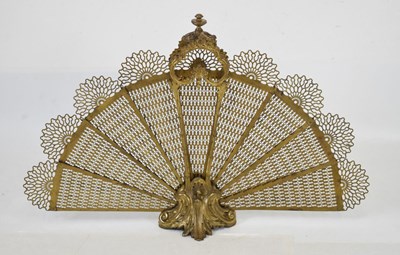 Lot 770 - Brass fan firescreen