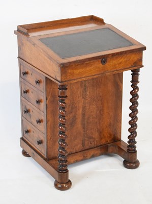 Lot 759 - Victorian figured oak Davenport
