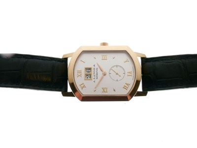 Lot 252 - A. Lange & Söhne  - Gentleman's 18K gold Grande Arkade wristwatch