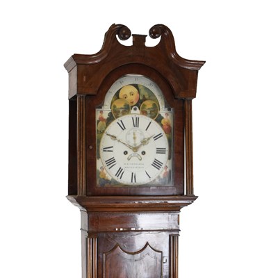 Lot 240 - Early 19th Century mahogany cased 8-day painted dial longcase clock - W. B. Cornforth, Macclesfield