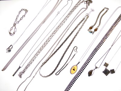 Lot 97 - Quantity of silver mounted necklaces
