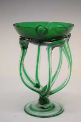 Lot 372 - Art glass green glass shallow bowl