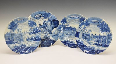 Lot 445 - Four Continental faience calendar plates