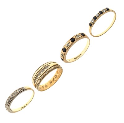 Lot 14 - Four various gold stone set rings