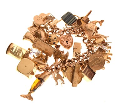 Lot 81 - 9ct gold charm bracelet