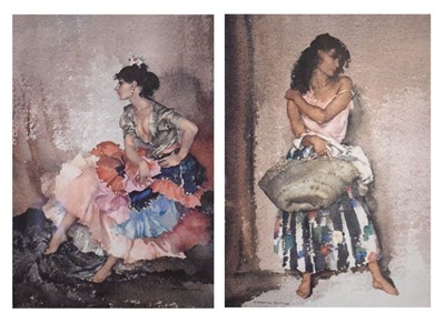 Lot 599 - Five framed Russell Flint prints, unsigned