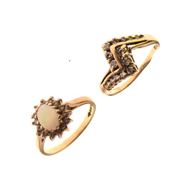 Lot 24 - Two 9ct gold stone set dress ring
