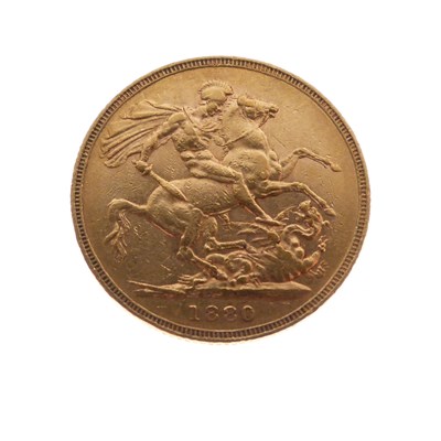 Lot 350 - Victorian gold sovereign, 1880