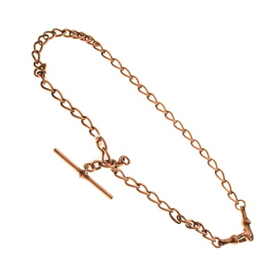 Lot 69 - 9ct rose gold Albert watch chain