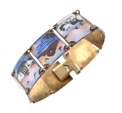 Lot 83 - Norwegian silver and enamel bracelet