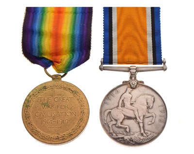 Lot 204 - First World War medal pair