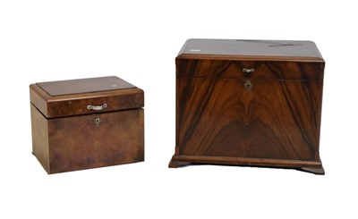 Lot 603 - Two 1930's period walnut boxes