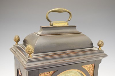 Lot 242 - William Scafe, (1674-1765) - Early Georgian ebonised twin fusee chiming bracket clock