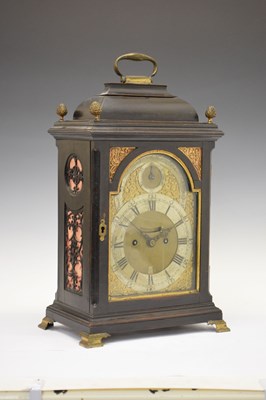 Lot 242 - William Scafe, (1674-1765) - Early Georgian ebonised twin fusee chiming bracket clock