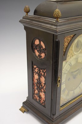 Lot 242 - William Scafe, (1674-1765) - Early Georgian ebonised twin fusee chiming bracket clock