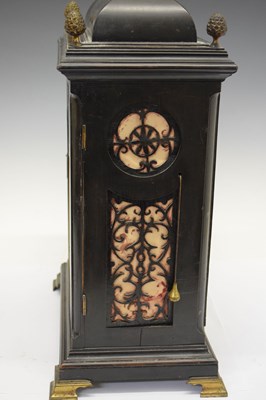 Lot 242 - William Scafe, (1674-1765) - Early Georgian ebonised twin fusee chiming bracket clock