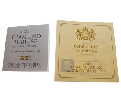 Lot 161 - Elizabeth II Diamond Jubilee Guernsey 22ct gold limited edition £5 coin