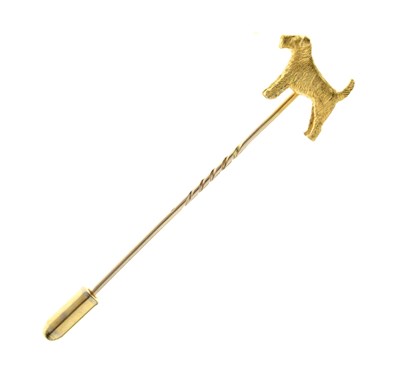 Lot 42 - 18ct gold Airedale Terrier pin brooch