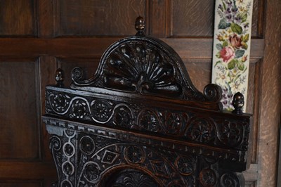 Lot 1 - Charles I panel-back open armchair, South West Yorkshire circa 1630