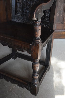 Lot 1 - Charles I panel-back open armchair, South West Yorkshire circa 1630
