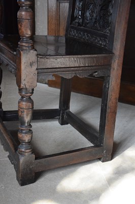 Lot 1 - Charles I panel-back open armchair, South West Yorkshire circa 1630