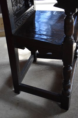 Lot 1 - Charles I panel-back open armchair, South West Yorkshire circa 1630