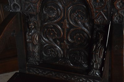 Lot 1 - Charles I panel-back open armchair, South West Yorkshire circa 1630