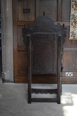 Lot 1 - Charles I panel-back open armchair, South West Yorkshire circa 1630