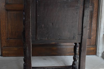 Lot 1 - Charles I panel-back open armchair, South West Yorkshire circa 1630