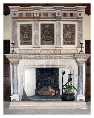 Lot 2 - Pair of iron cresset-top andirons