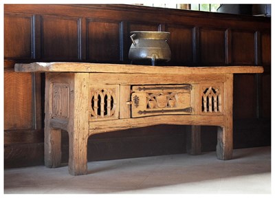 Lot 9 - Oak table cupboard