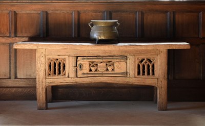 Lot 9 - Oak table cupboard